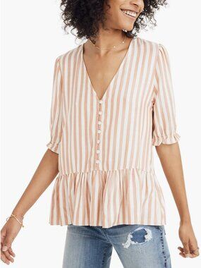 Madewell Courtyard Ruffle Hem Top
